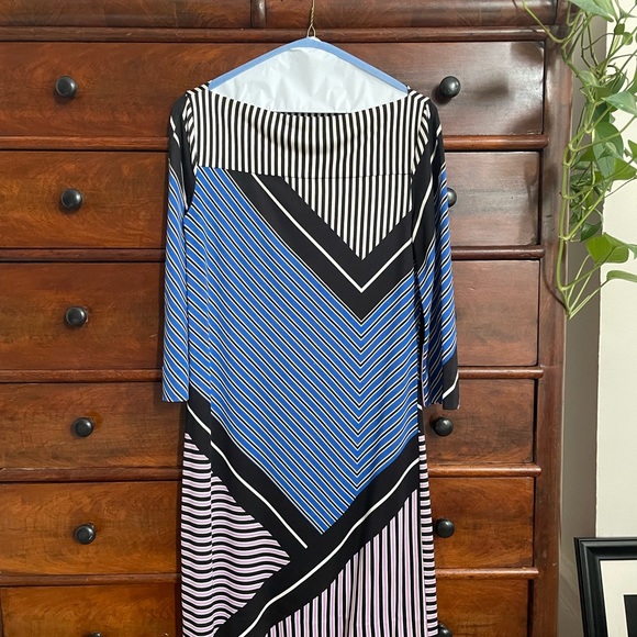 DVF Ruri dress sailor chevron lily print size 6 - Picture 2 of 6